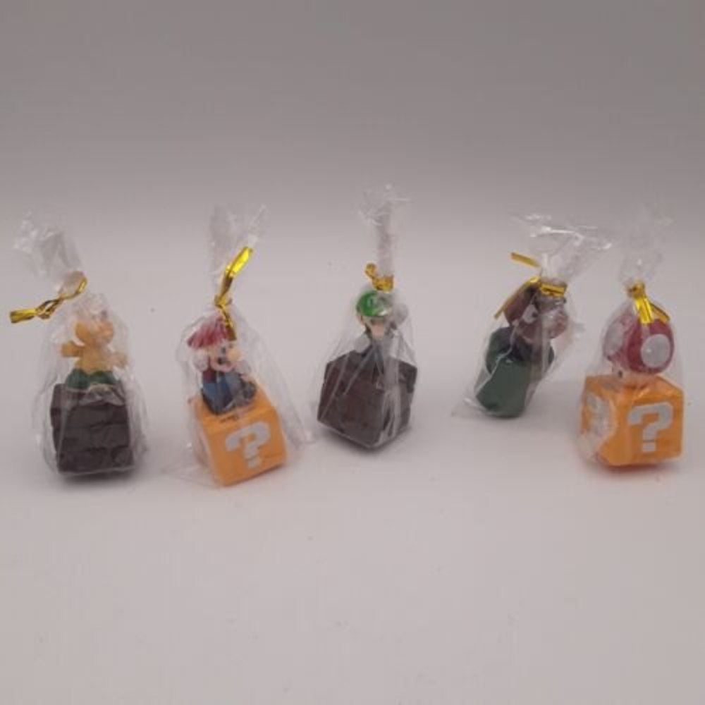 Super Mario Bros Mini Figures Lot Of 5 On Boxes Nintendo K06 Luigi Koopa Etc